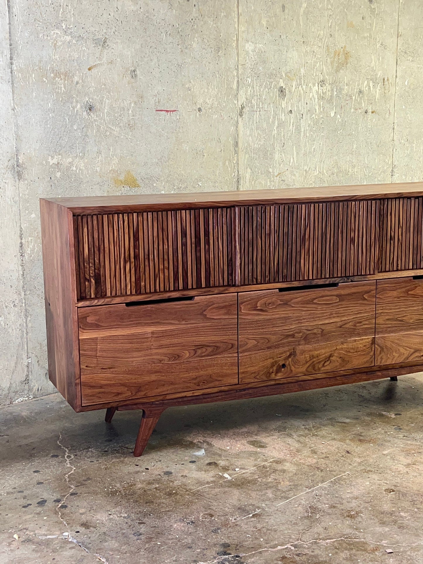 Media storage cabinet, sideboard, tv stand. “The Palisade Cabinet”, pictured in walnut.